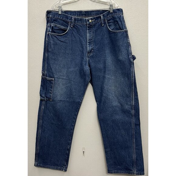 Bulwark FR Jeans Mens 38x30 Blue Fire Resistant Carpenter Straight Work Denim - Picture 1 of 6
